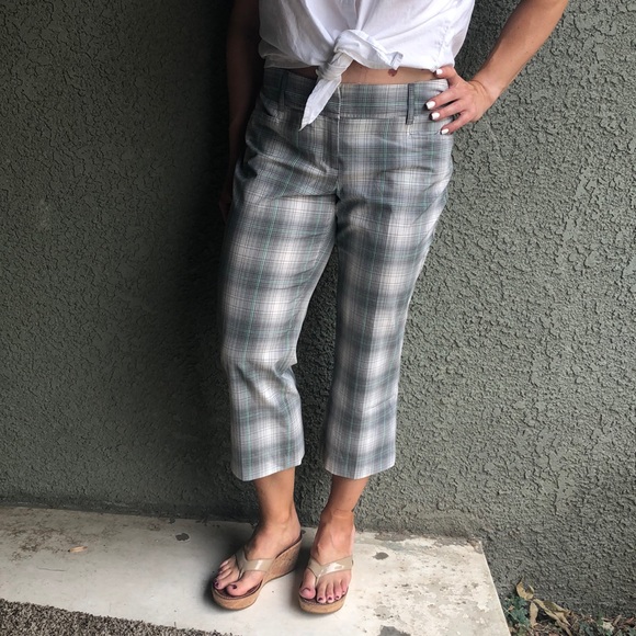 Pants - Plaid Cropped trouser pants